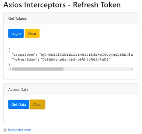 Axios Interceptors tutorial with Refresh Token example - BezKoder