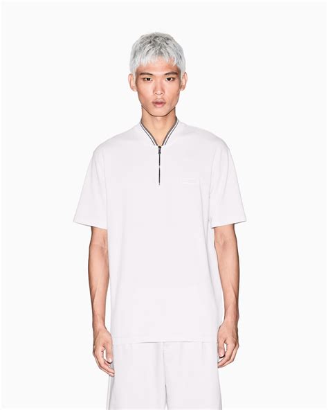 Pique polo shirt with zip | Armani Exchange