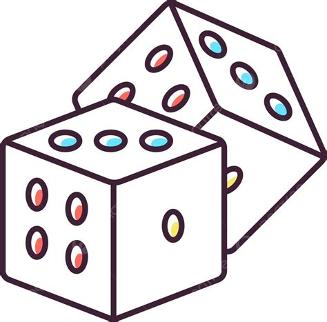 Dice Games Rgb Color Icon Fortune Linear Clip Art Vector, Fortune ...