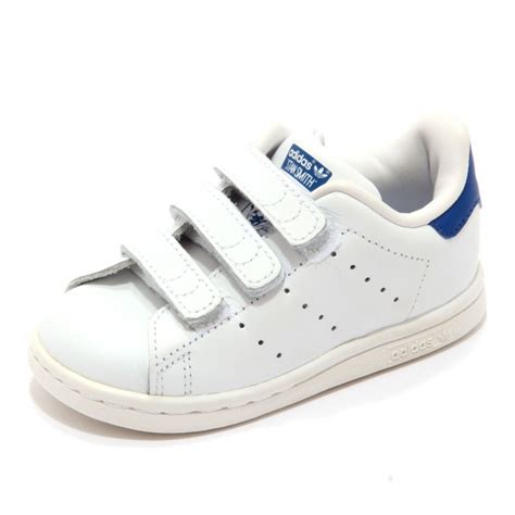 1864AL sneaker bimbo boy ADIDAS STAN SMITH kids leather shoes white/blue