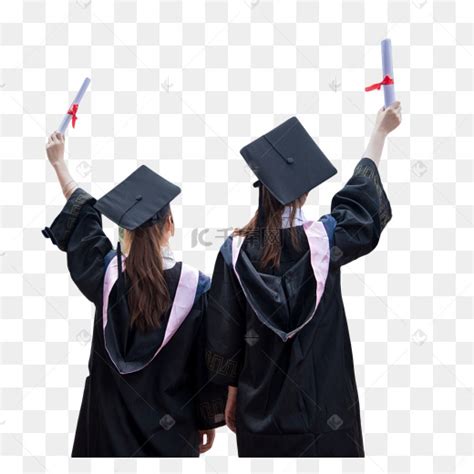 毕业季手拿毕业证的女生们元素素材下载-正版素材401271160-摄图网