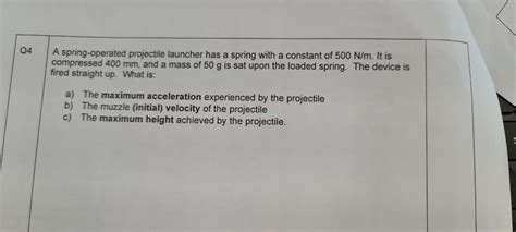 Image result for How to Find the Spring Constant Projectile