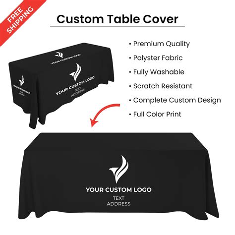 Custom Logo Tablecloth | Personalized Table Throw With Business Logo ...