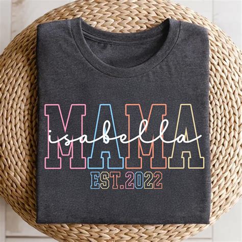 Personalized Mama Shirt, Comfort Colors Mama Shirt for Mothers Day ...
