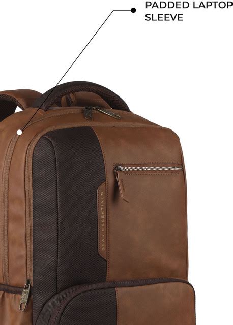 Gear Vintage 2 Anti Theft Faux Leather 31 L Laptop Backpack Tan-Brown ...