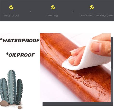 Buy Yancorp Matte Pink Matte Brown Grain Wood Contact Paper Peel an ...