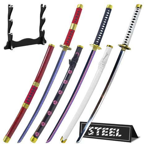 41 Inch Roronoa Zoro Swords Real Steel 3 Piece Set | Desertcart INDIA