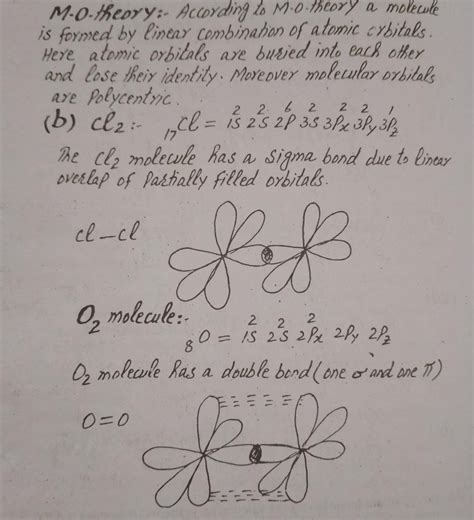 [Solved] Draw Moleculer orbital diagram of Cl2 and O2 Molecule | Course ...