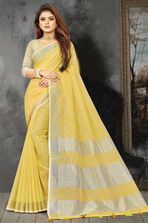 Buy Linen Sarees Online at Best Price in India | Karagiri