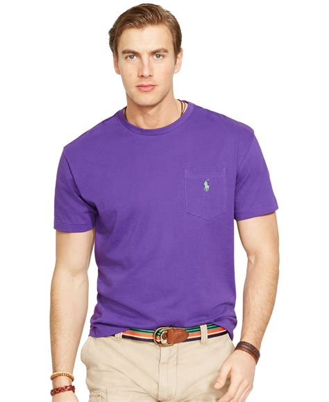 Polo Ralph Lauren Crew-neck Pocket T-shirt in Purple for Men | Lyst
