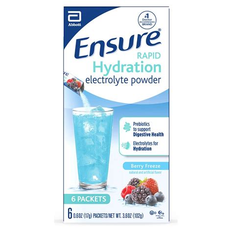 Ensure Rapid Hydration Electrolyte Powder Prebiotics To Support ...