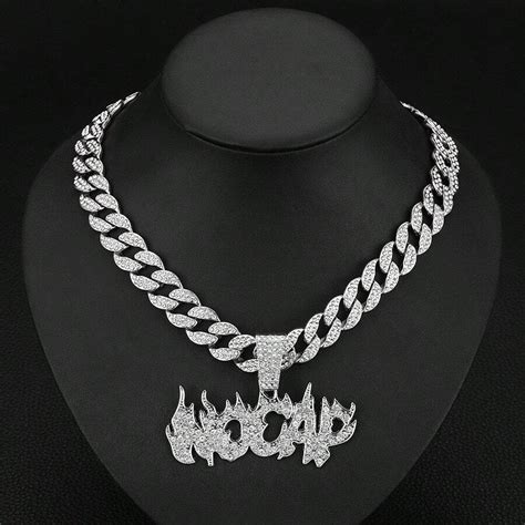 Alloy Flame Full Rhinestone Letters Heat Exaggerated Men's Hip Hop ...