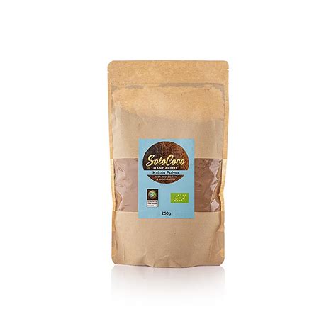 Bubuk kakao SoloCoco, organik, 250 gram, tas | GOURMET VERSAND Toko Online