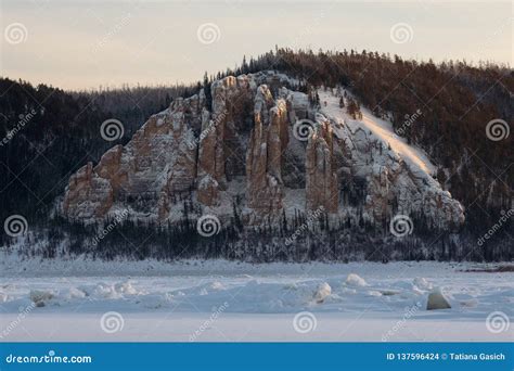 Lena Pillars at Sunset on the Lena River in Republic of Sakha, Siberia ...