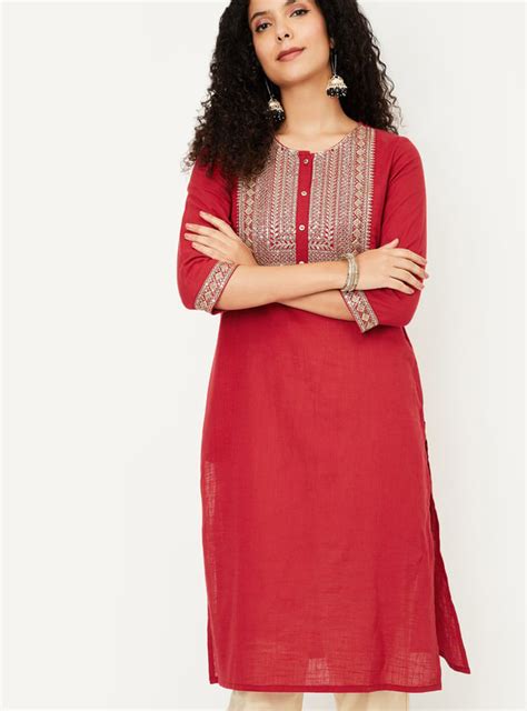 Buy Women Embroidered Straight Kurta Online at just Rs. 599.0 ...