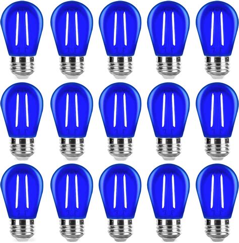 ZHZHLED S14 Blue Light Bulb Plastic 2 Watt LED Replacement Bulbs for ...