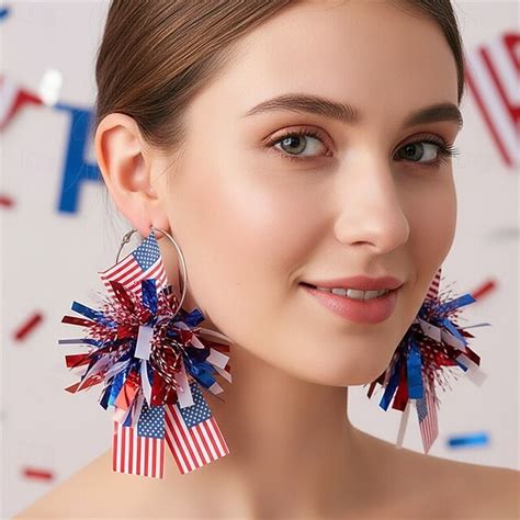 Carnival Earrings Cosplay Adults' Women's Independence Day / the Fourth ...