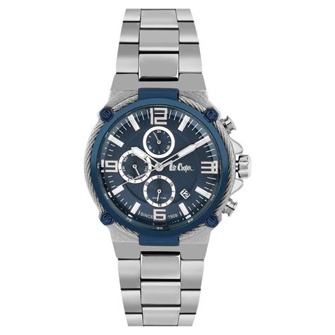 Buy Online Lee Cooper Quartz Multifunction Blue Dial Stainless Steel ...