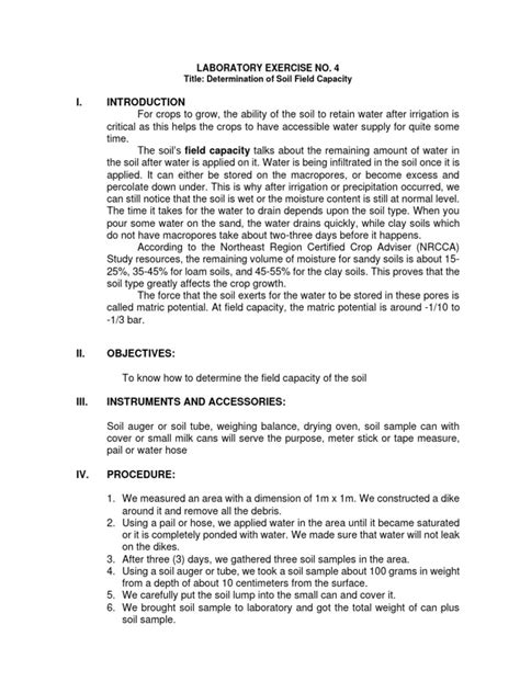 Image result for Field Capacity Test