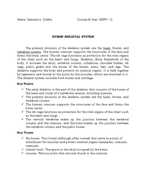 Image result for Basic Human Skeleton PDF