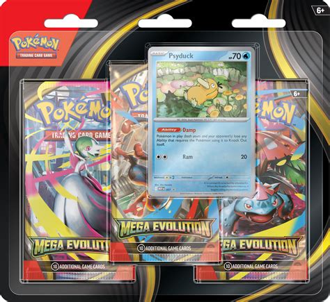 Pokemon TCG: Mega Evolution 3-Pack Blister - Psyduck - Level Up Store