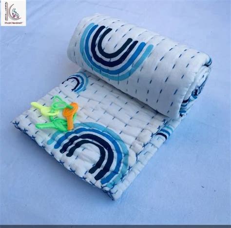 Cotton Baby Quilt - Handmade 100% Cotton Unisex Baby Cot Size Kantha ...