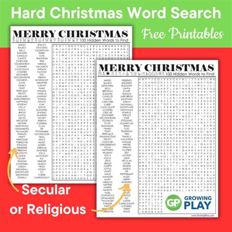 Word Search Puzzles Printable - Growing Play