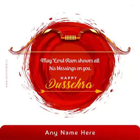 Dussehra Dasara Vijayadashami 2025 Greeting Card With Name Editor