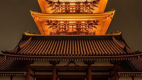 Download wallpaper 1366x768 pagoda, roof, glow, japan tablet, laptop hd ...