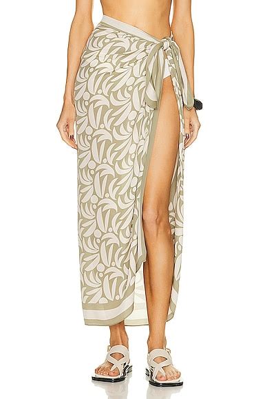 Matteau Silk Sarong in Sage Palmas | FWRD
