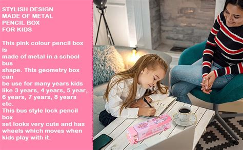 Buy Cozen Metal School Pencil Box For Girls And Boys, Compass Box For ...