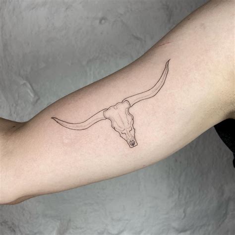 Longhorn Skull Chest Tattoos
