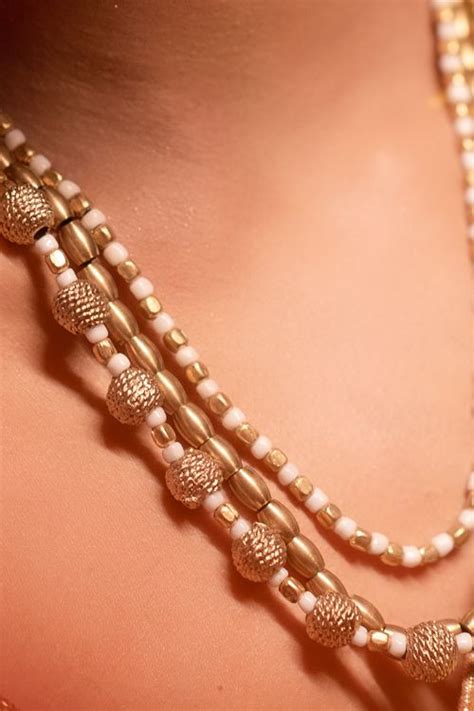 Miharu White Gold Tone Dokra Layered Necklace – Miharu Crafts