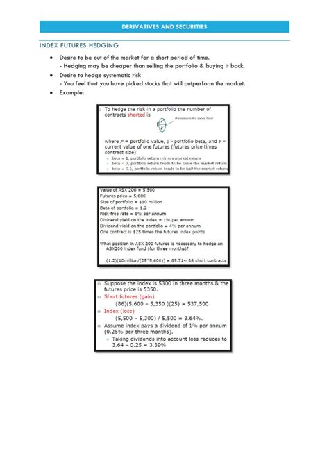 Derivative Securities Guide | FNCE30007 - Derivative Securities - UniMelb | Thinkswap
