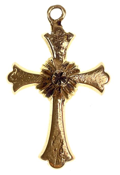 Lot - 14K Yellow Gold Roman Catholic Cross Pendant