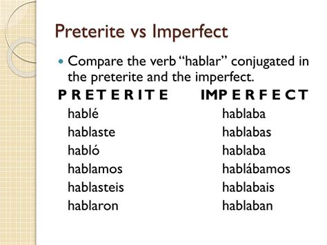 PPT - Preterite vs Imperfect PowerPoint Presentation, free download ...