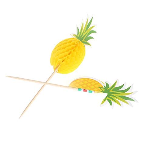 KAIDI 20PCS DIY Pineapple Cupcake Toppers Cakes Topper Picks for ...