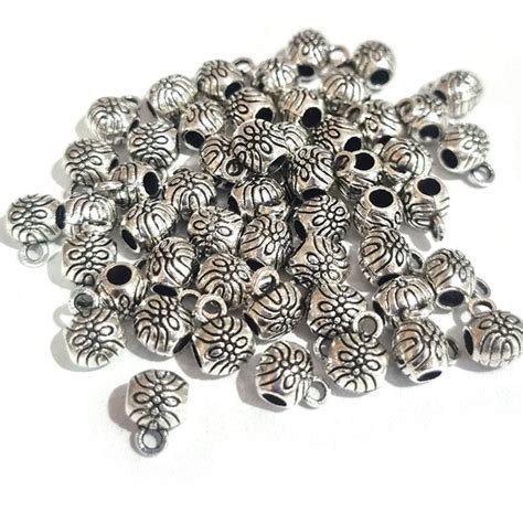 30pcs, Zinc alloy oxidized beads for jewelry making, 6x8mm, Pendant Ba ...