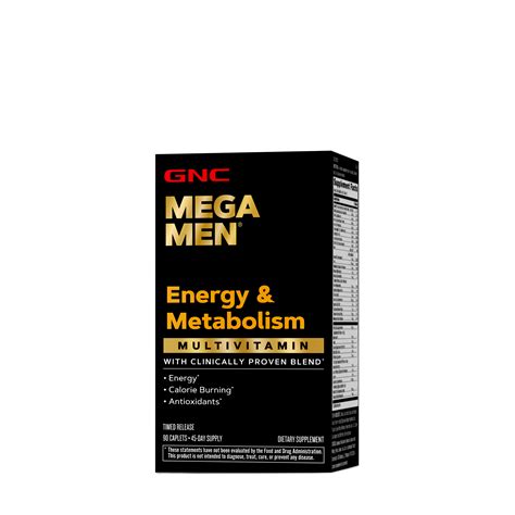GNC Mega Men® - Energy & Metabolism Multivitamin - 90 Caplets (45 ...