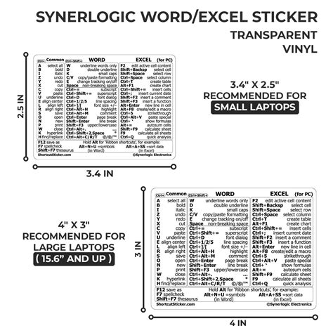 SYNERLOGIC Microsoft Word/Excel (for Windows) Reference Guide Keyboard ...