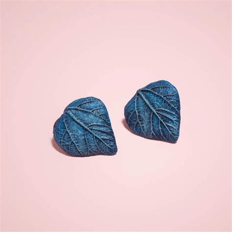 Buy Papier-Mache Earrings - Deltoid Studs - Blue Online On Zwende