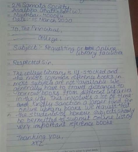 write a letter to the principal of your school complaining about the ...