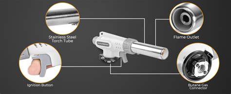 FunOwlet Butane Torch Kitchen Blow Lighter,Culinary Torches Head ...