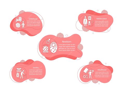 Human lifecycle stages concept illustrations. newborn, childhood ...