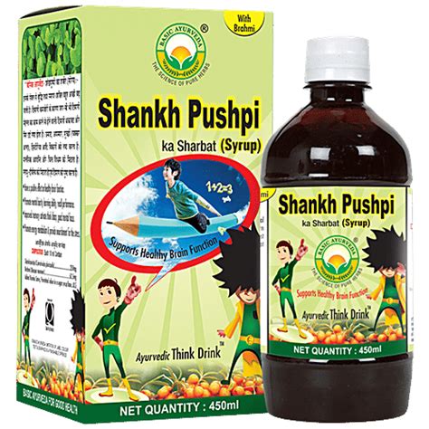 Buy Basic Ayurveda Shankhpushpi Ka Sharbat Syrup - Improve Memory, Good ...