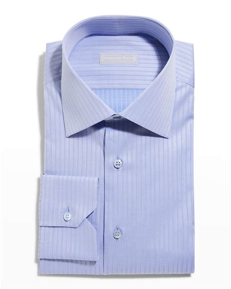 Stefano Ricci Men's Tonal Stripe Dress Shirt | Neiman Marcus