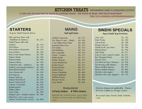 Menu at Kitchen Treats - Santacruz, Mumbai