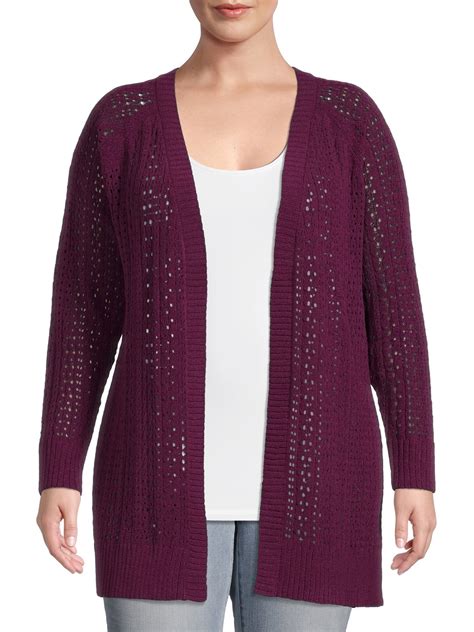 Terra & Sky Cardigan Sweater - Plus Size Lightweight Sweater - Walmart.com