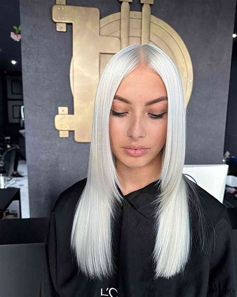 Platinum White Hair Dye White Hair Color Lace Front Wig Long Straight