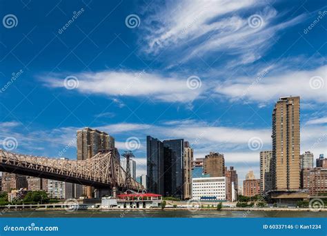 New York Residential Building by East River from Roosevelt Islan Stock ...